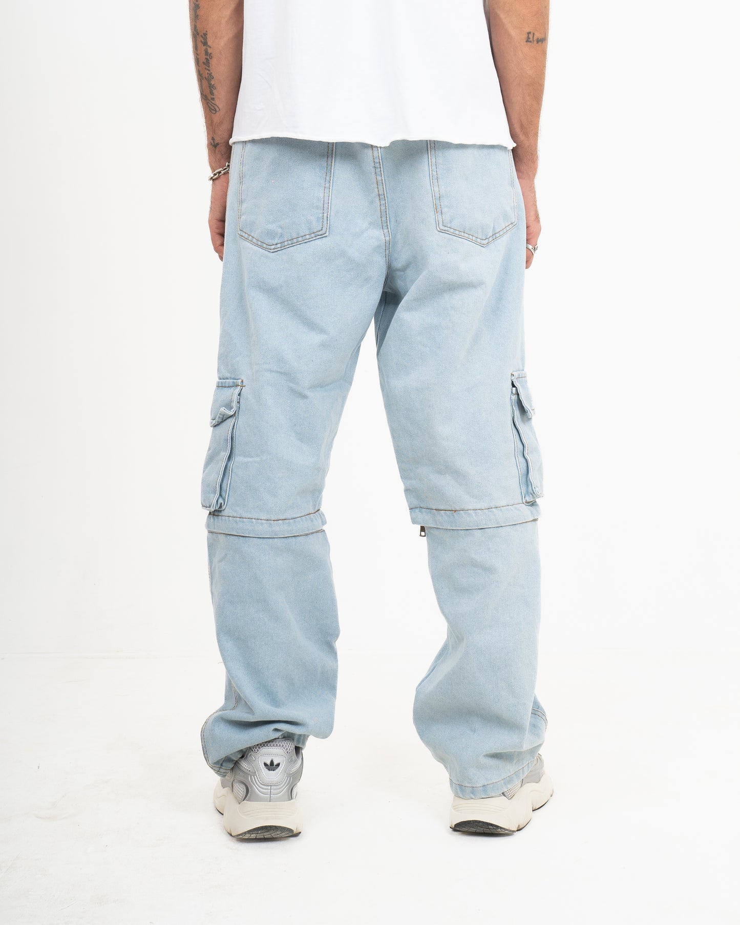 cargo denim zipper