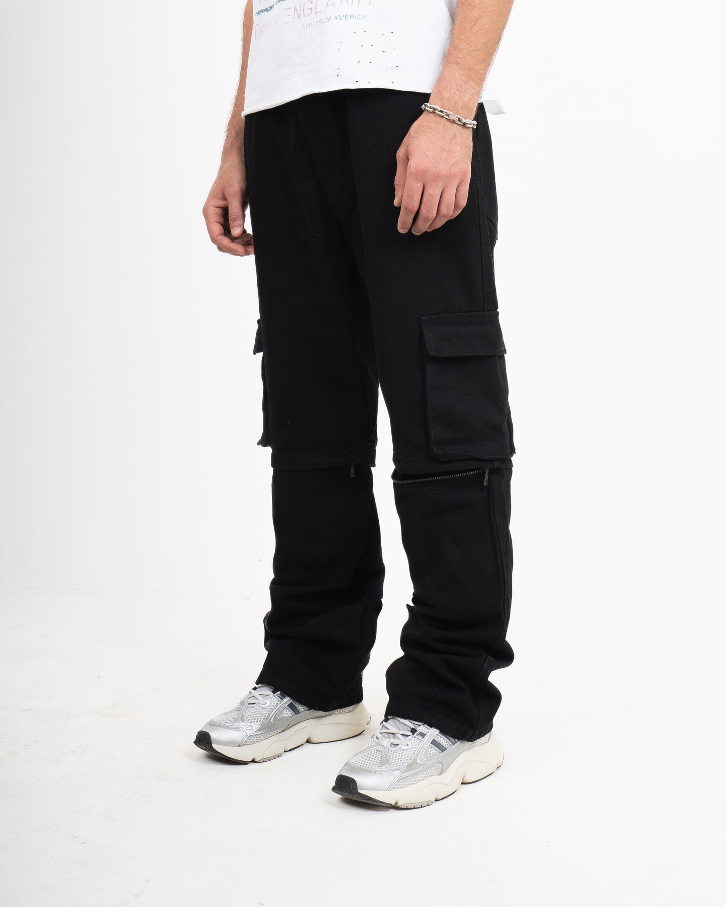 cargo denim zipper